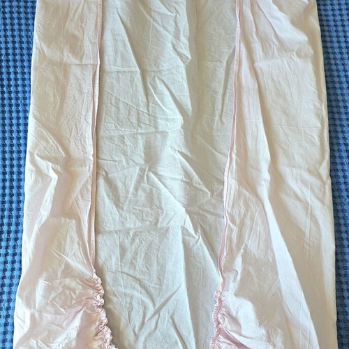 Pink cotton fitted sheet for baby bed, 120 x 60 cm
