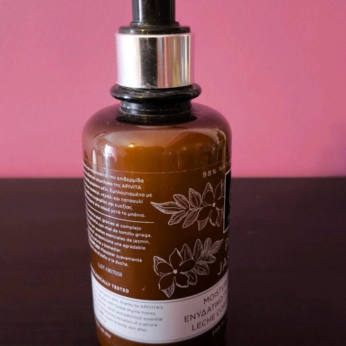 Apivita Pure Jasmine moisturizing body milk used, half product missing