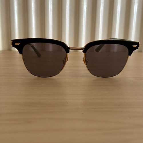 Bolon 6027 D11 Clubmaster sunglasses, black and gold