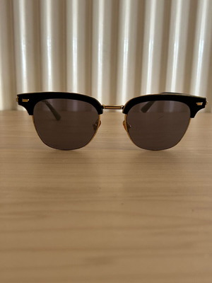 Bolon 6027 D11 Clubmaster sunglasses, black and gold