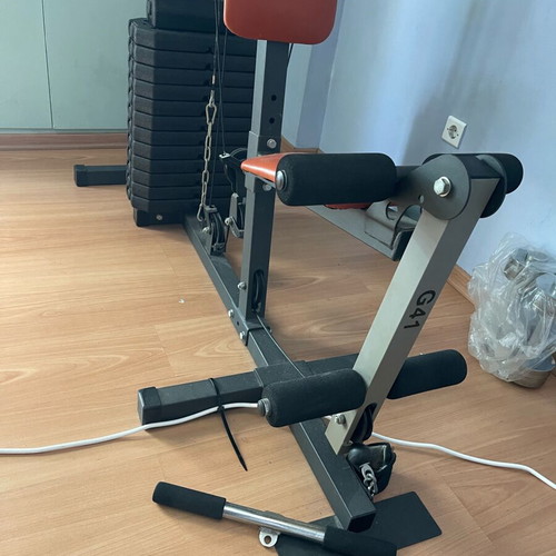 Alpine G41 fitness machine used with 3 handles and adjustable weights