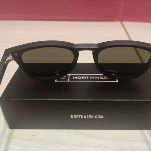 Northweek Phantom Matte Black sunglasses with green polarised lenses new