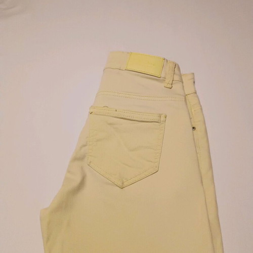 Yellow five-pocket elastic pants like new, size S