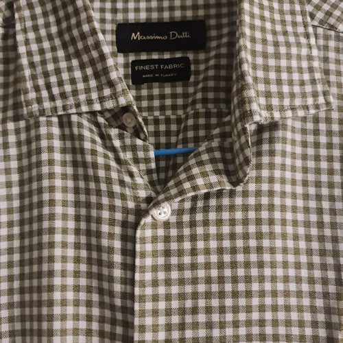 Massimo Dutti Checked Shirt Like New, Size L, Beige Khaki