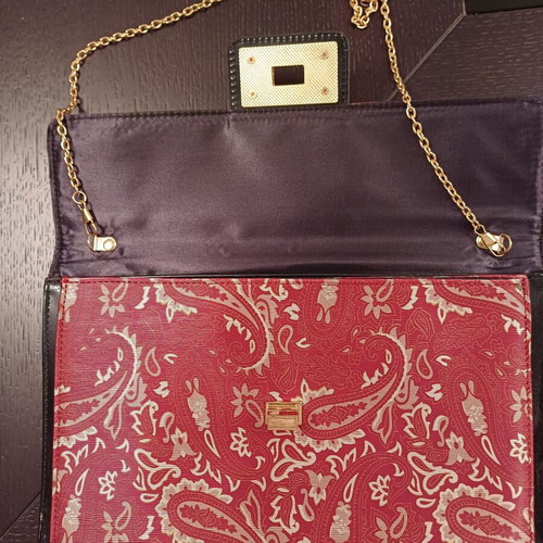 Envelope-style women's bag new, red with silver details