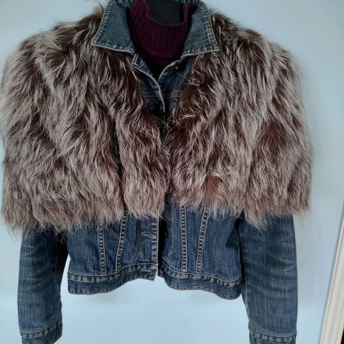 Vintage bolero silver fox fur like new, one size