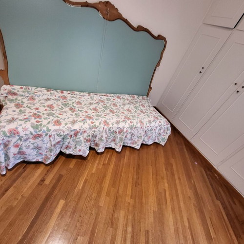 Wooden solid sofa bed used with nightstand