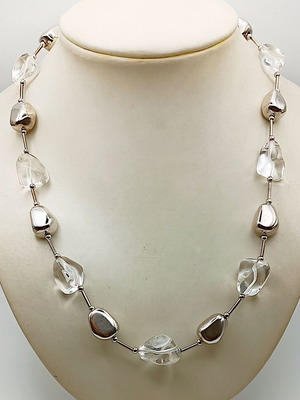 Ασημένιο 925 κολιέ με ορείους κρυστάλλους 54 εκ καινούργιο