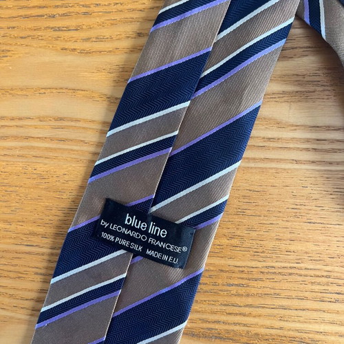 Blue Line men's silk tie by Leonardo Francese