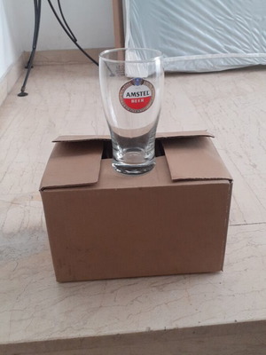 Amstel beer glasses new, set of 6, 500ml capacity
