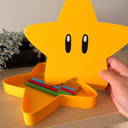 3D Printed Super Mario Star Stand & Storage Box made to order