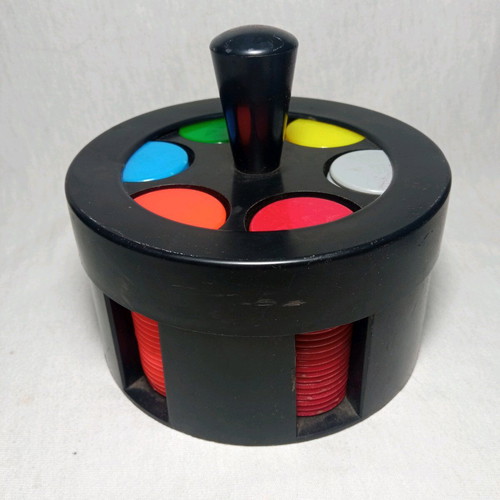 Mobil poker chip set used, 1970s promotional gift