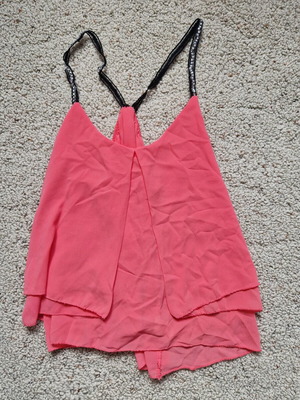 Summer crop top size Small like new, red and pink