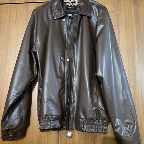 Leather jacket brown new, size Large
