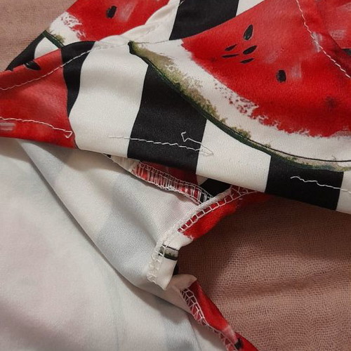 One-piece swimsuit with watermelon print