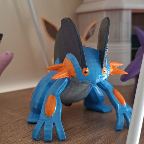 Swampert Pokémon 3D printed figure like new, 8 cm