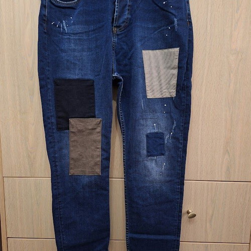 Royal Punk patchwork jeans blue like new, size XL
