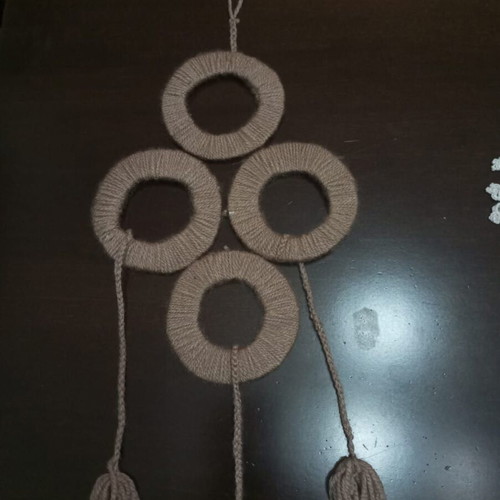 Boho Handmade Macrame Wall Hanging New, with Rings and Tassels
