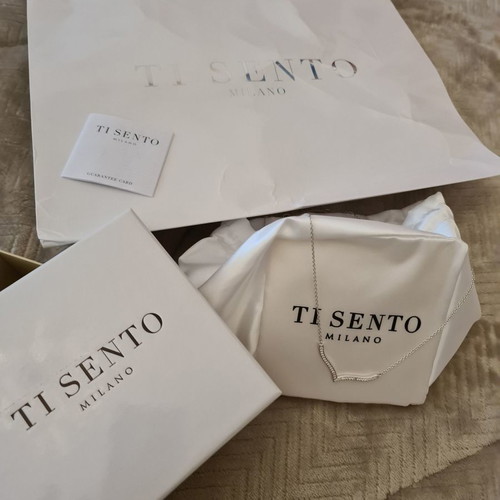 Ti Sento Milano white gold-plated necklace new