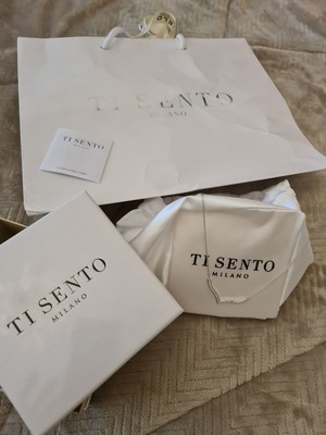 Ti Sento Milano white gold-plated necklace new
