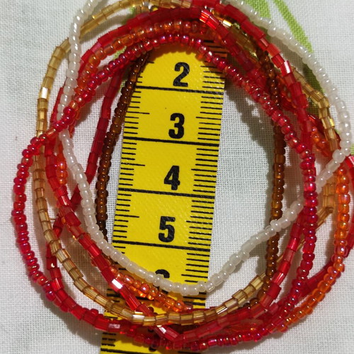 Beaded elastic bracelets set of 7, new, multicolor