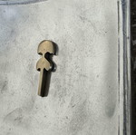 Square tray decorated with Cycladic violin-shaped figurine like new