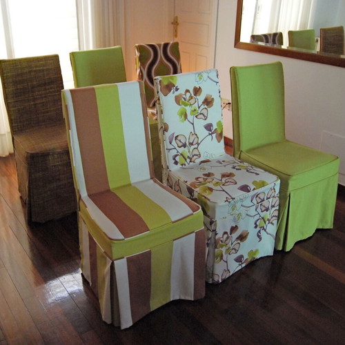 Chair covers set of 6 like new with zipper
