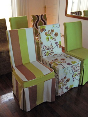 Chair covers set of 6 like new with zipper