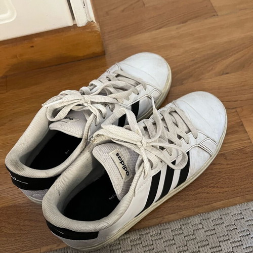 Adidas Grand Court shoes used, size 39, black and white