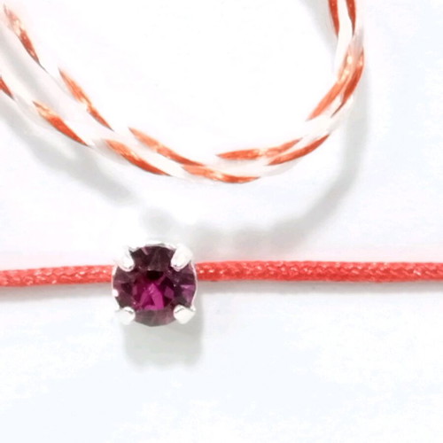 Martaki with purple Swarovski crystal, new, adjustable handmade