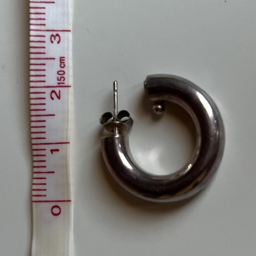 Single hoop earring 925 silver used, heavy metal, timeless