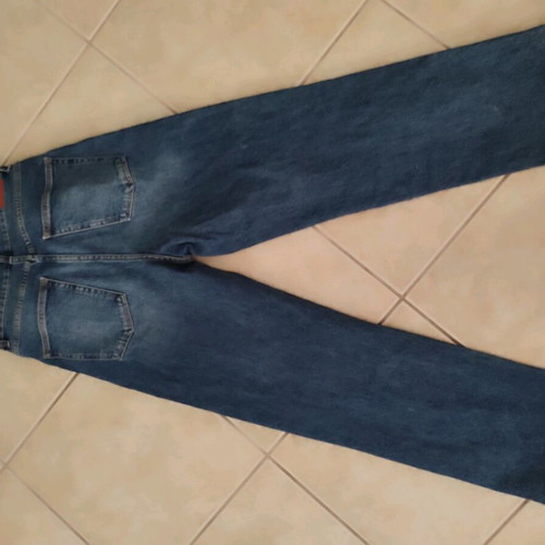 Zara jeans straight wide waist No 36 with buttons like new, blue