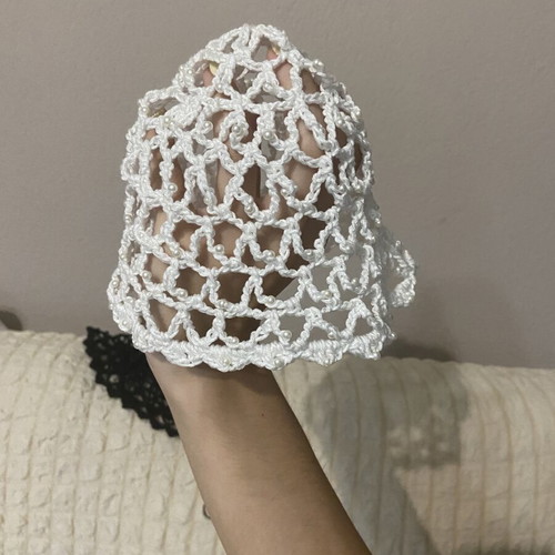 Summer hat handmade, white, one size