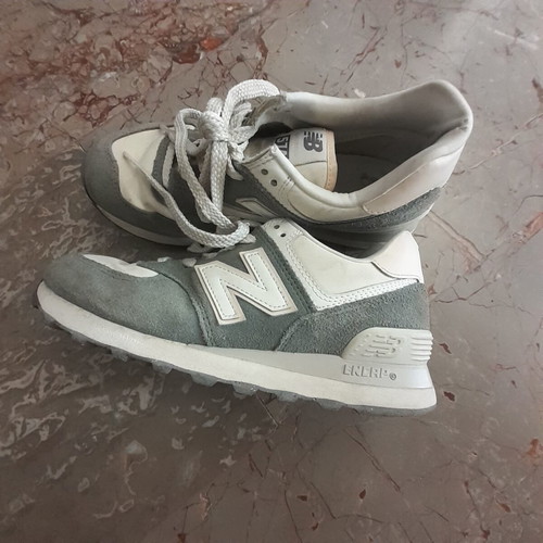 New Balance sneakers size 36.5, white and green