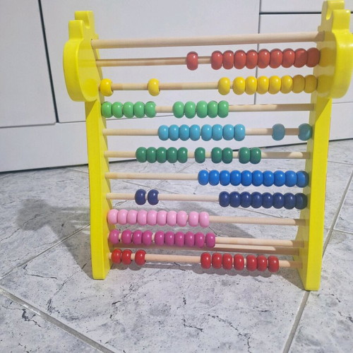 Children's wooden abacus like new, approx. 23x25 cm