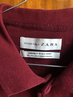 Αντρικό μπλουζάκι Zara polo μεταχειρισμένο, κόκκινο, μέγεθος L