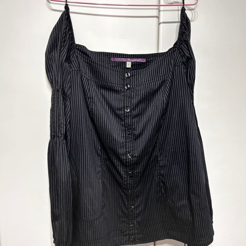 Striped blouse shirt Mat like new, size L, black and gray