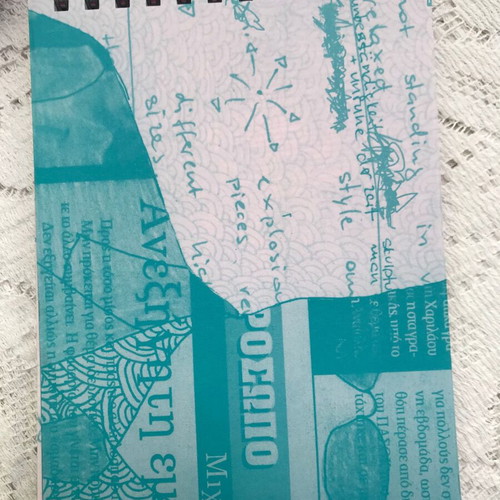 Spiral notebook with colored pages for journal, new