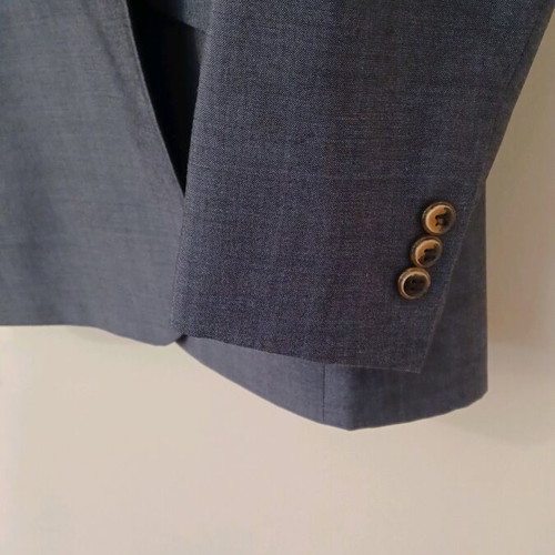 Bespoke Suit 100% English Moher like new, blue-gray