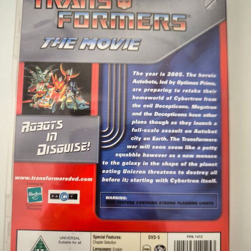Transformers The Movie 1986 DVD used, very good condition