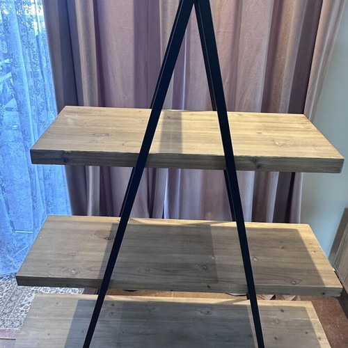 Bookshelf industrial style 3-tier A-frame ladder used
