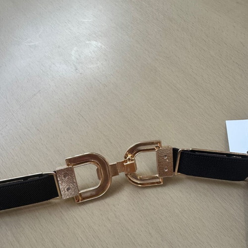 Elastic belt new with black-gold buckle adjustable