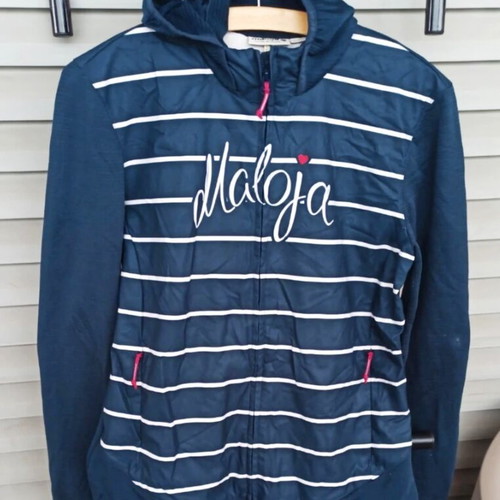 Maloja women's jacket large like new, blue and pink