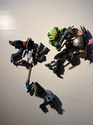 Set of Mini Action Figures and Accessories (Batman, Shredder, Superheroes)