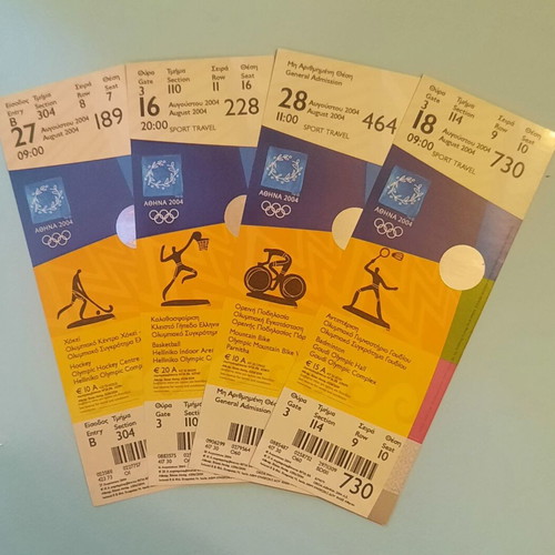 Olympic Games Athens 2004 tickets new, pack of 4