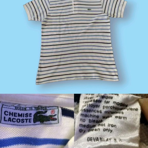 Vintage мъжка райе тениска Lacoste polo употребявана размер M