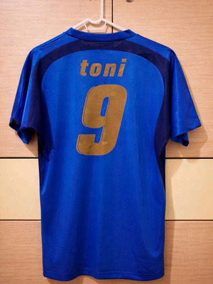 Ποδοσφαιρική φανέλα εθνικής Ιταλίας Luca Toni μεταχειρισμένη, ρεπλίκα μέγεθος S