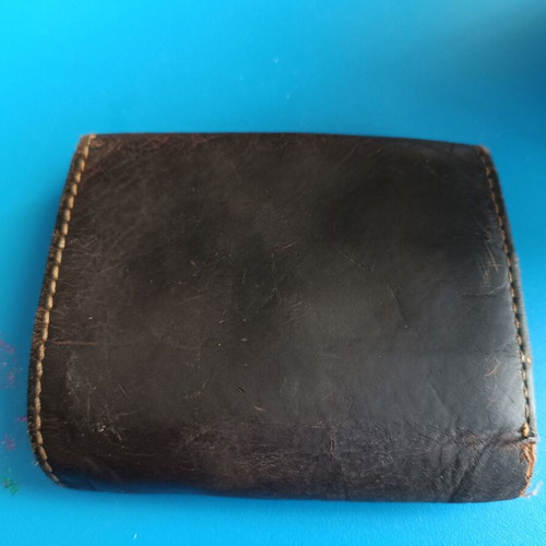 Vintage men's wallet, genuine leather, brown