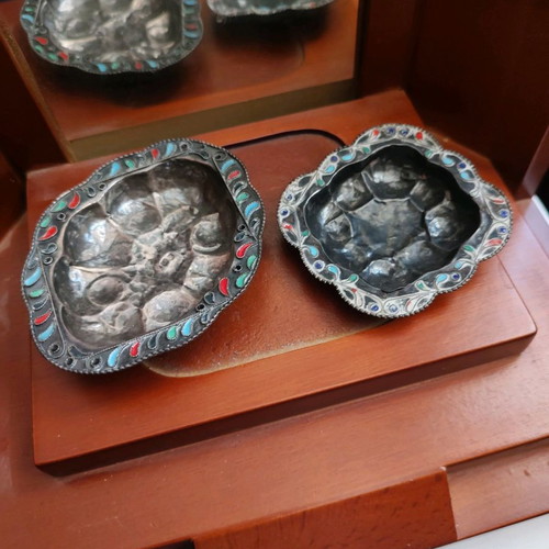 Silver eggs of Tsarist Russia used with enamel and bases