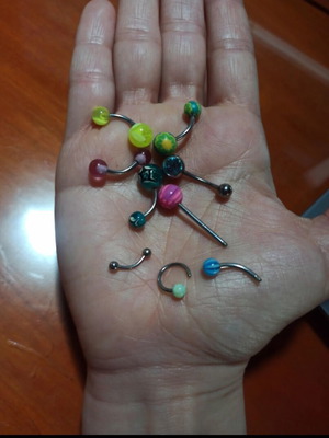 Ear, nose and navel piercings used stainless steel